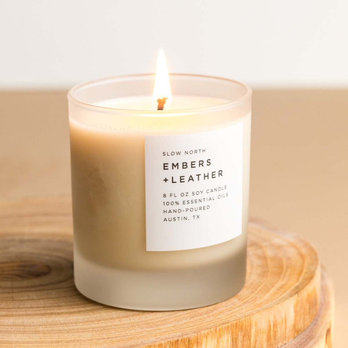 Embers + Leather - Signature Candle (Vetiver + Cedar + Patchouli ...